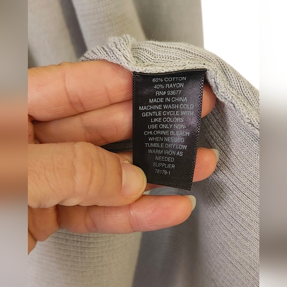 Worthington Short Sleeved Cover Up Shrug, Gray Open Front Sweater, Large Shawl - Picture 4 of 7